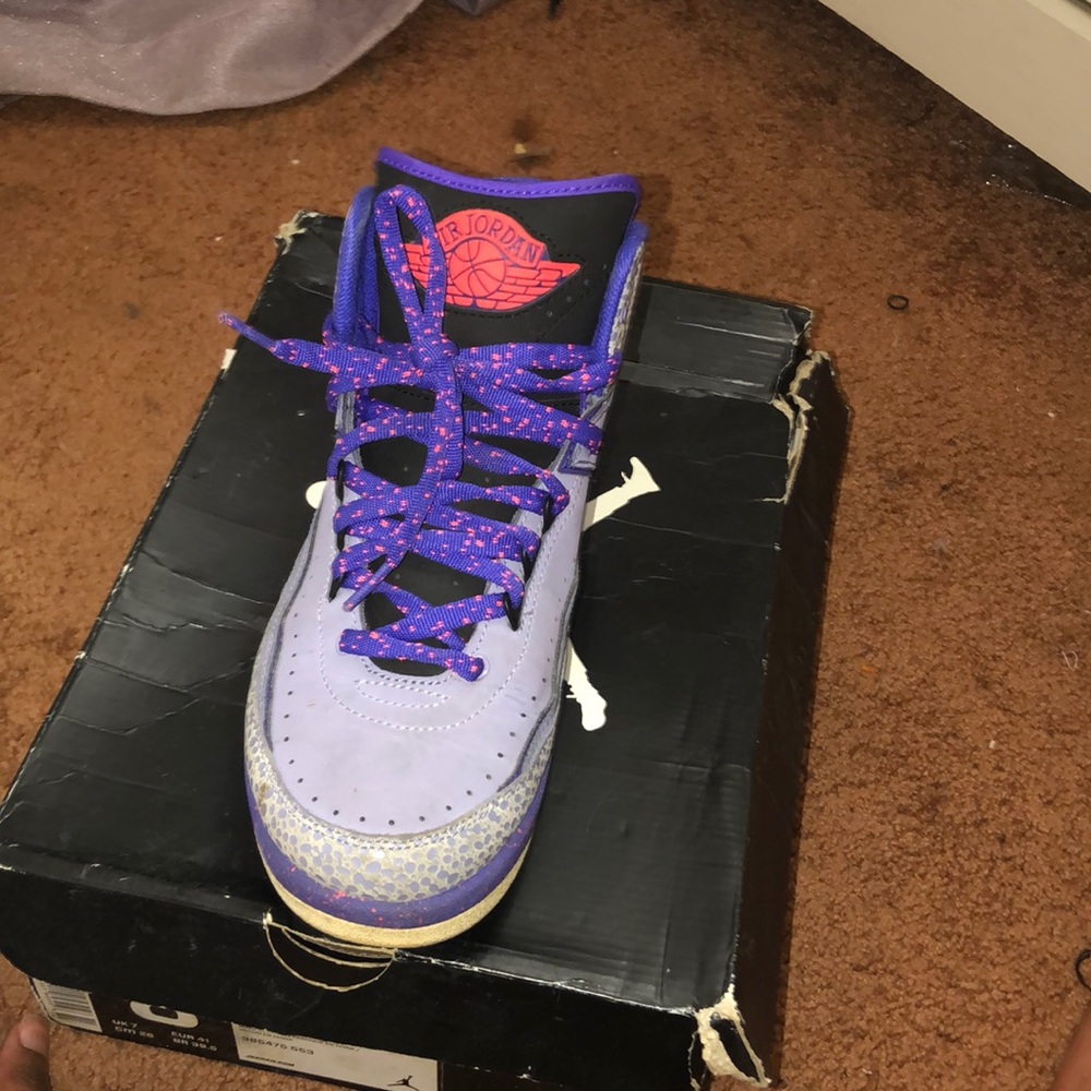 Purple retro Jordans 2s